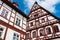 NOERDLINGEN, Germany- May 13, 2018: Typical German Half-Timbered House in Bayern