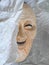 The noh mask was covered by the paper half-face off