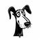 Noir Comic Art: Detailed Cartoon Dog With White Spots