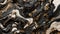 Noir Opulence: Black Forest Marble\\\'s Striking Design Element. AI Generate
