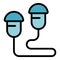 Noise earplugs icon vector flat