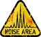 Noise warning sign, grungy style, vector illustration