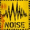 Noise warning sign, grungy style, vector illustration