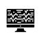 noise waves on computer screen glyph icon vector illustration