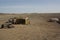 A nomadic family in the desolate Chuun Bogd valley, Gobi Desert, Umnugovi, Mongolia.