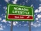 Nomadic lifestyle traffic sign