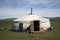 A nomadic tent (ger) in the huge meadow, Bulgan, Mongolia.