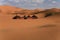 Nomadic Tents Amidst Desert Sand Dunes