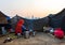 Nomadic woman making food at pushkar camel festival