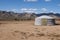 Nomadic yurt in desert