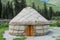 Nomadic yurt house in the mountains of Kazakhstan and Kyrgyzstan