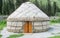 Nomadic yurt house in the mountains of Kazakhstan and Kyrgyzstan