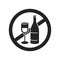 Non alcohol, sober glyph black icon. Beverage intolerance. Isolated vector element. Outline pictogram for web page