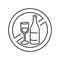 Non alcohol, sober line black icon. Beverage intolerance. Isolated vector element. Outline pictogram for web page