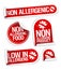 Non allergenic products stickers.