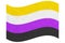 Non-binary striped yellow, white, purple and black waved flag