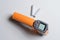 Non-contact handheld pyrometer thermometer, yellow. and batteries for it