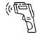 Non-contact infrared thermometer line icon. Epidemic prevention. Pictogram for web page, mobile app, promo. Editable stroke