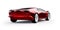 Non-existent brand-less generic concept red sport electric car