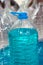 Non-freezing liquid in plastic bottle