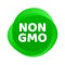 Non GMO icon. Vector green GMO free logo sign