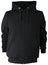 Non-print isolated black cotton polyester sweatshirt blouse hoodie with zipper