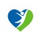 Non profit, medical logo. people and heart icon vector template illustration.