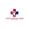 Non profit, medical logo. red and navy color. company icon vector template illustration.