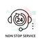 Non stop service icon on abstract background