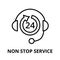 Non stop service icon, for graphic and web design