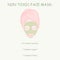 Non toxic face mask recipe. Hand drawn vector illustration in pink and green on light background.