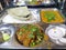 Non vegitarian special gravy chicken thali plate