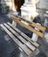 Non whites only -  old bench with an inscription left as  memory of apartheid, racism and segregation