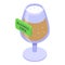 Nonalcoholic beer bar icon isometric vector. Glass beverage