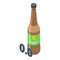 Nonalcoholic beer gastronomy icon isometric vector. Glass bottle