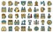 Nonalcoholic beer icons set vector flat