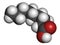 Nonanoic acid (pelargonic acid) molecule. Ammonium salt used as broad-spectrum herbicide