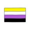 Nonbinary pride flag doodle icon, vector color line illustration