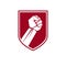 Nonconformist conceptual emblem, vector red clenched fist raised