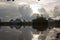 Nong Talay in Krabi province,Southern Thailand,with breathtaking views at dawn. Reflection shadow of the sky at Nong Talay