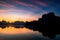 Nong Thale lake at dawn with twilight sky, Krabi