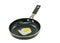 Nonstick coated pan with fried quail egg