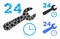 Nonstop service hours Mosaic Icon of Round Dots