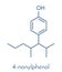 Nonylphenol endocrine disruptor molecule one isomer shown. Skeletal formula.