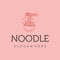 noodle in bowl chopstick line art logo