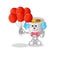 Noodle bowl clown with balloons vector. cartoon character