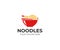 Noodle bowl logo template. Chinese food vector design