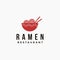Noodle ramen bowl logo icon vector template