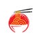 Noodle Ramen Restaurant Logo Design Vector.