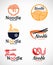 Noodle restaurant and food logo vector design